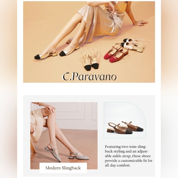 C. Paravano Women's Slingback Flats #647, 648, 649 - Picture 8 of 12